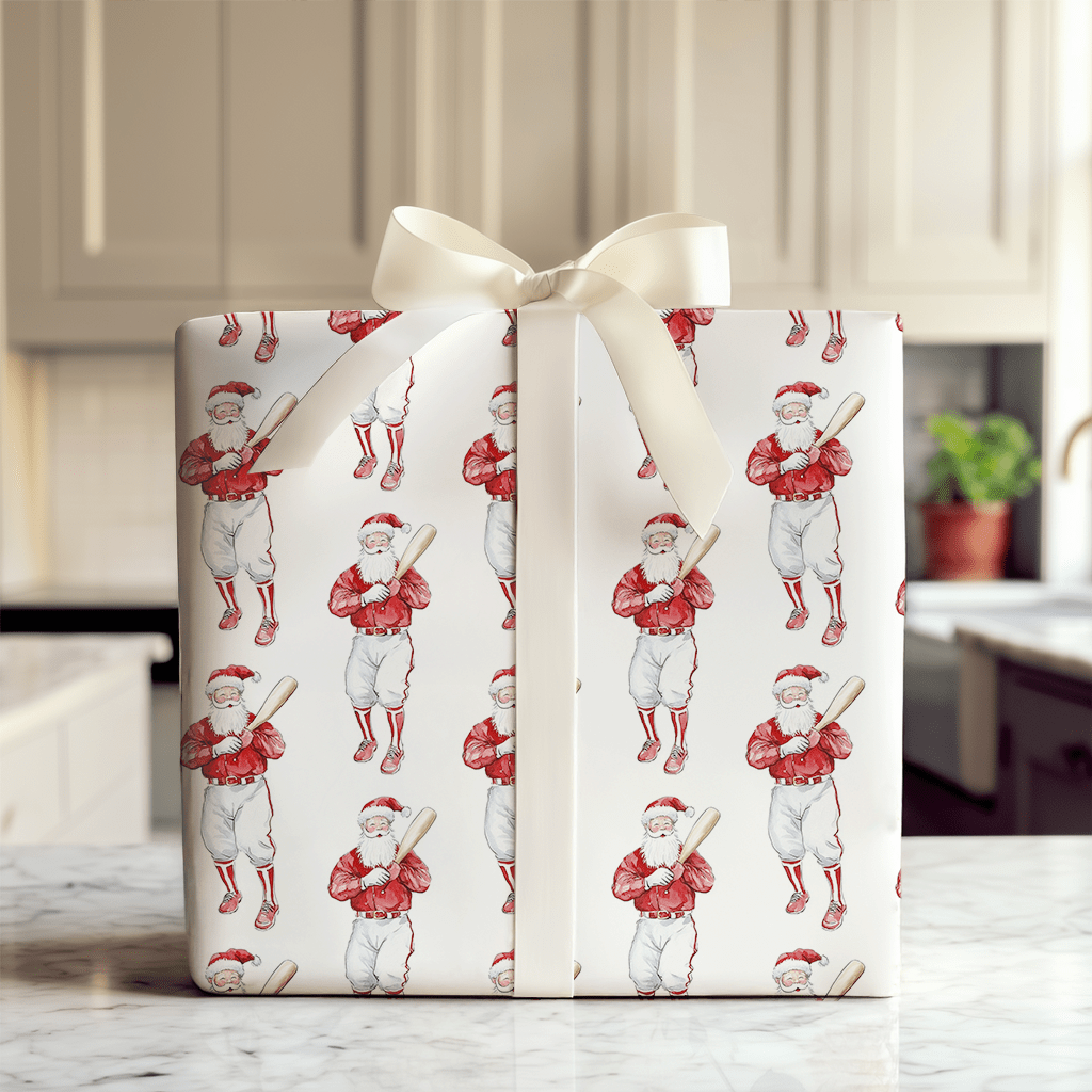 Batting Claus - Wrapping Paper - Aspen & Arlo
