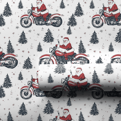 Santa's Hot Rod - Wrapping Paper - Aspen & Arlo