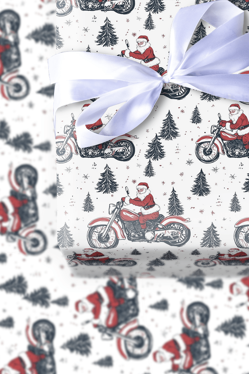 Santa's Hot Rod - Wrapping Paper - Aspen & Arlo