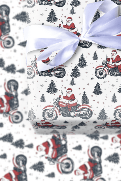 Santa's Hot Rod - Wrapping Paper - Aspen & Arlo