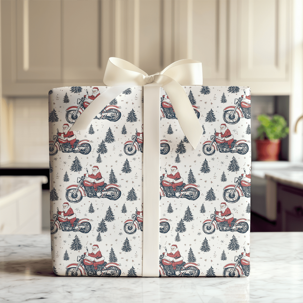 Santa's Hot Rod - Wrapping Paper - Aspen & Arlo