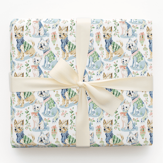 Puppy Misteltoe - Wrapping Paper - Aspen & Arlo