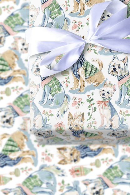 Puppy Misteltoe - Wrapping Paper - Aspen & Arlo