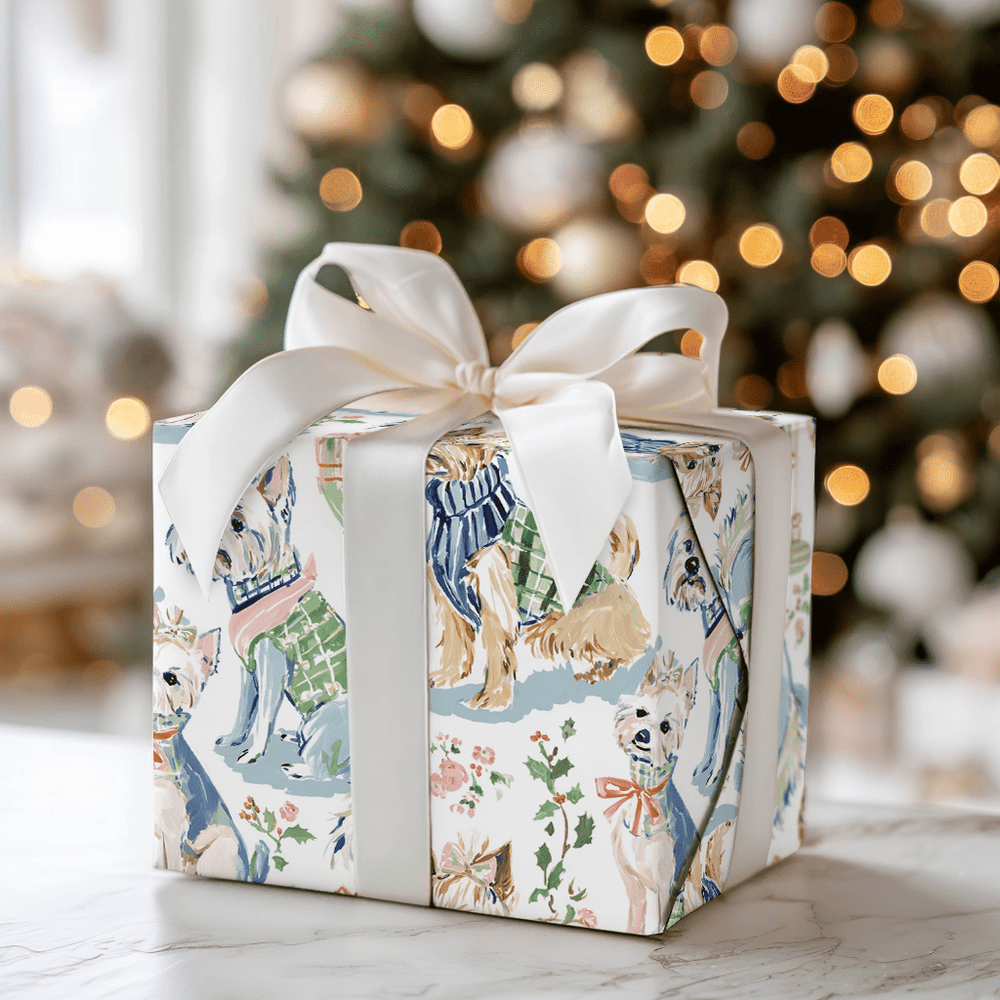 Puppy Misteltoe - Wrapping Paper - Aspen & Arlo