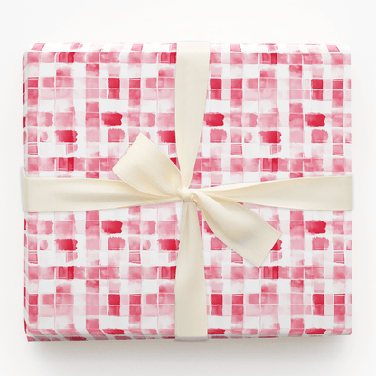Rosy Grid - Wrapping Paper - Aspen & Arlo