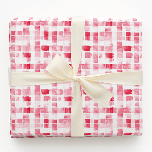Rosy Grid - Wrapping Paper - Aspen & Arlo