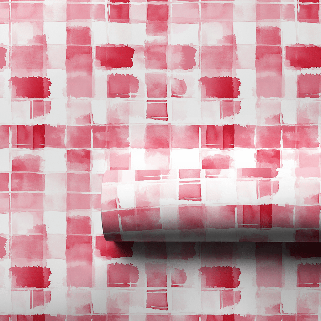 Rosy Grid - Wrapping Paper - Aspen & Arlo
