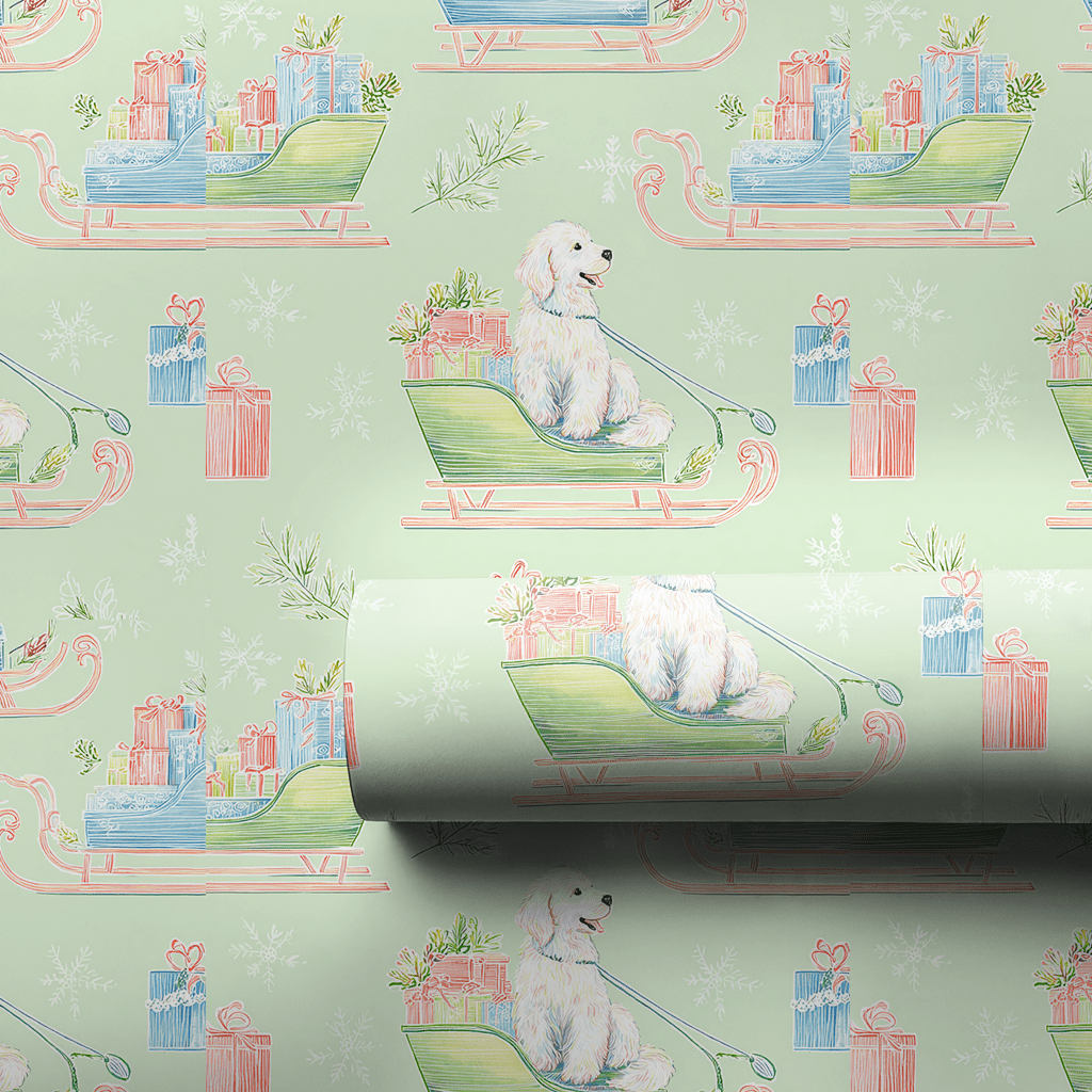 Doodle Sleigh - Wrapping Paper - Aspen & Arlo