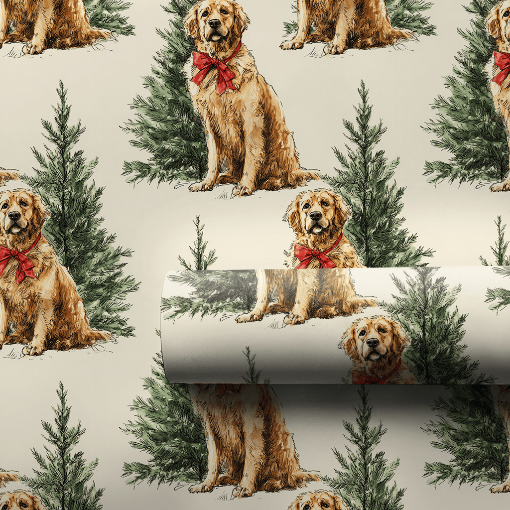 Golden Boy Bow - Wrapping Paper - Aspen & Arlo