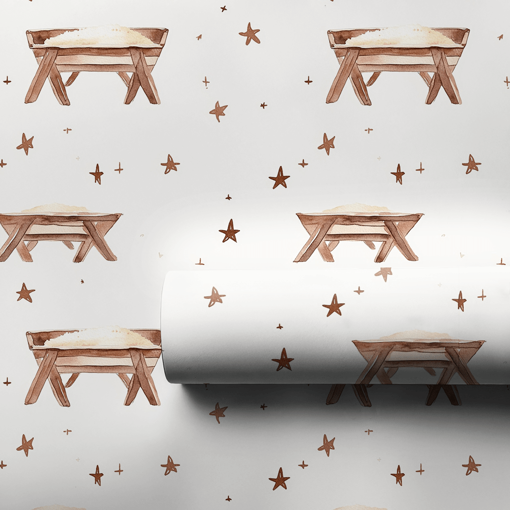 Away in the Manger - Wrapping Paper - Aspen & Arlo