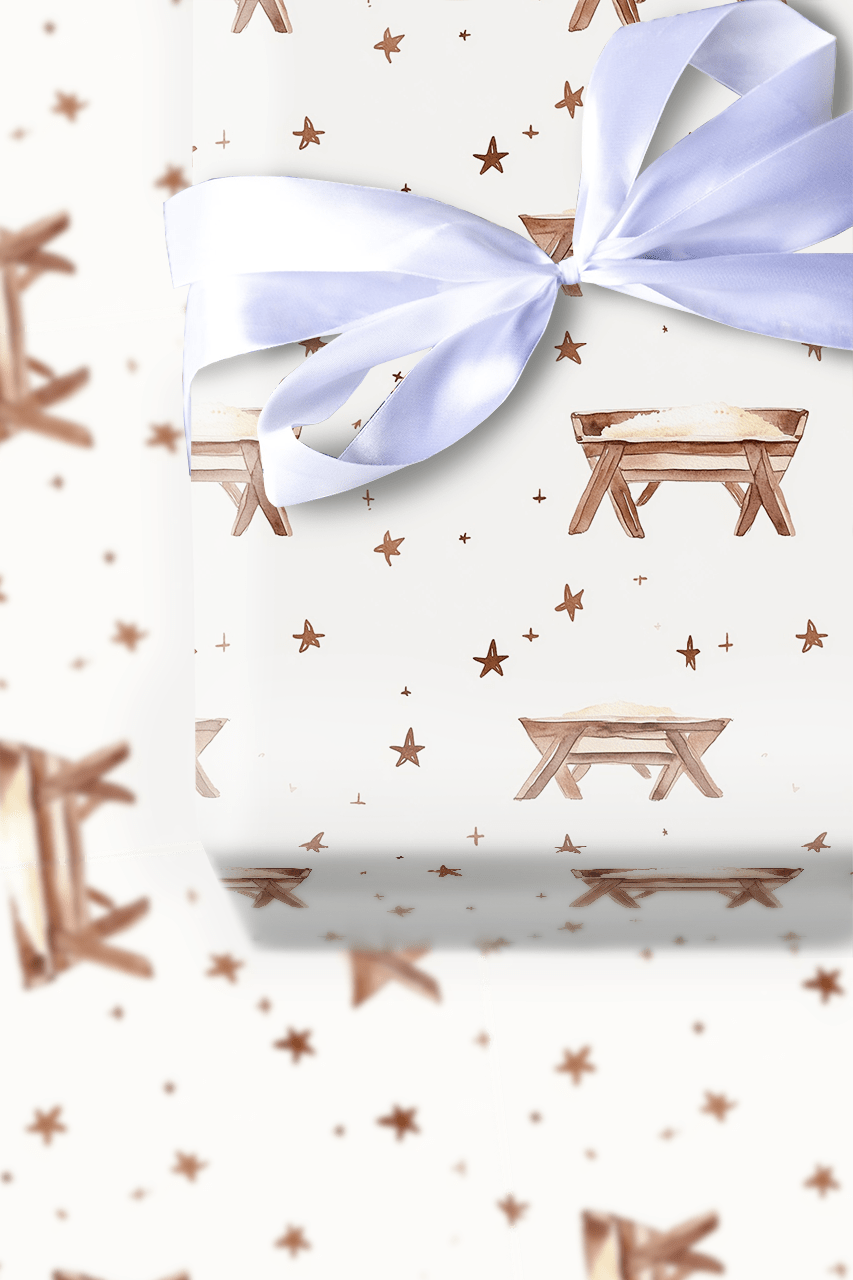 Away in the Manger - Wrapping Paper - Aspen & Arlo