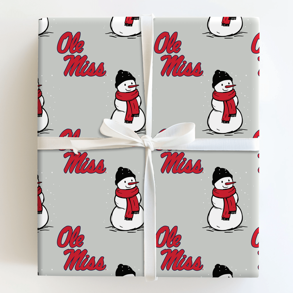 Ole Miss Snowman - Wrapping Paper - Aspen & Arlo