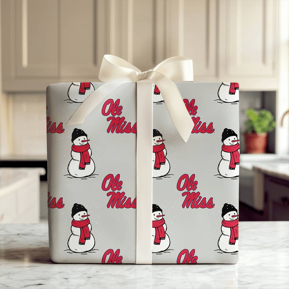 Ole Miss Snowman - Wrapping Paper - Aspen & Arlo