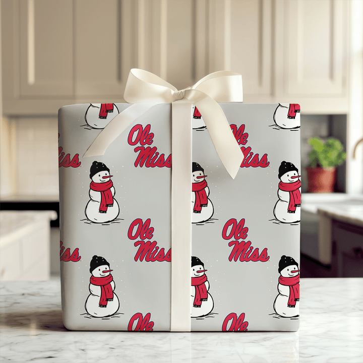 Ole Miss Snowman - Wrapping Paper - Aspen & Arlo