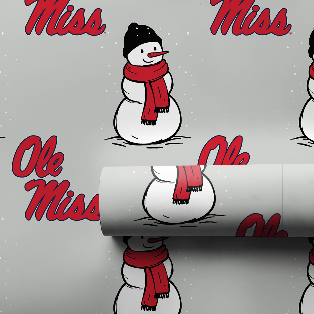 Ole Miss Snowman - Wrapping Paper - Aspen & Arlo
