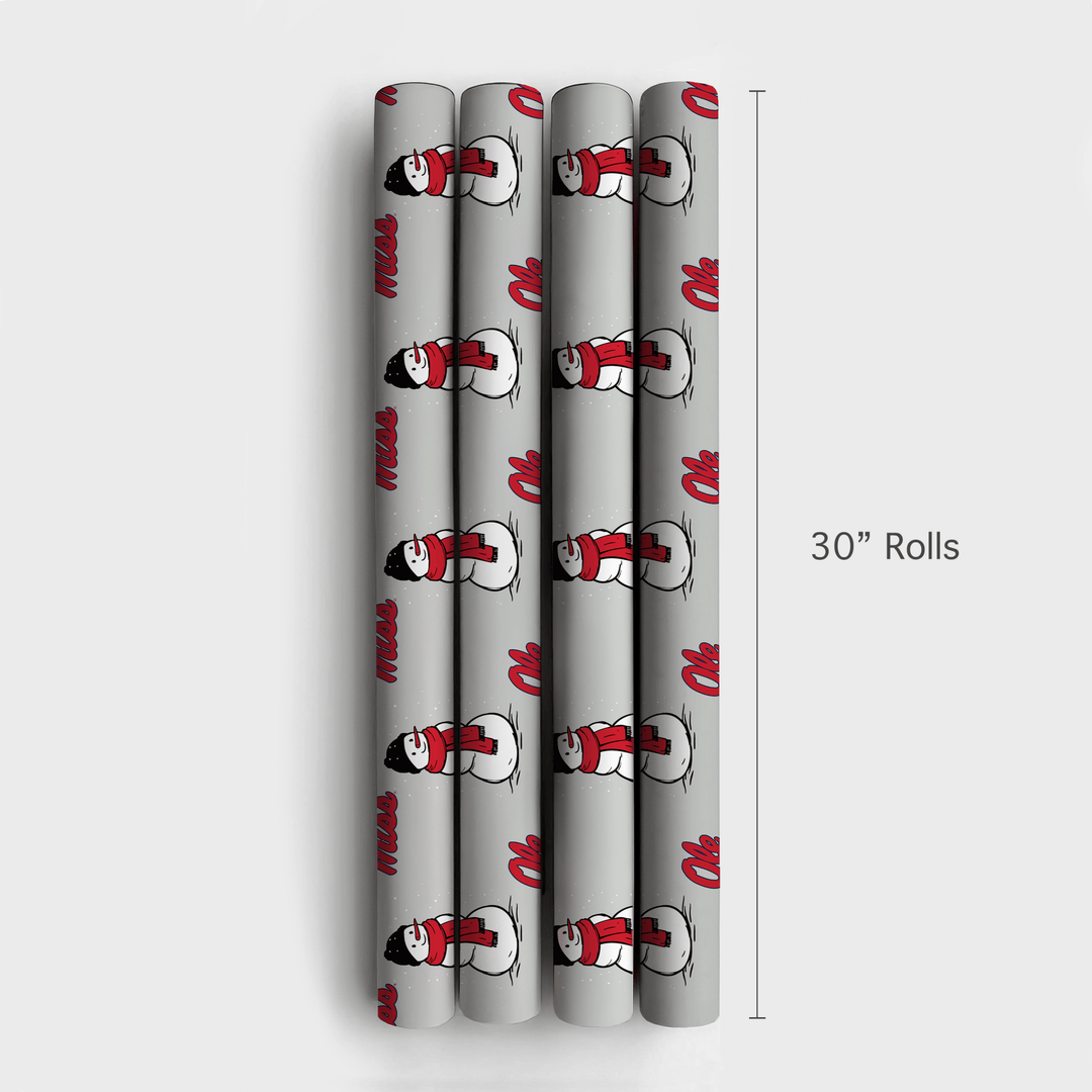 Ole Miss Snowman - Wrapping Paper - Aspen & Arlo