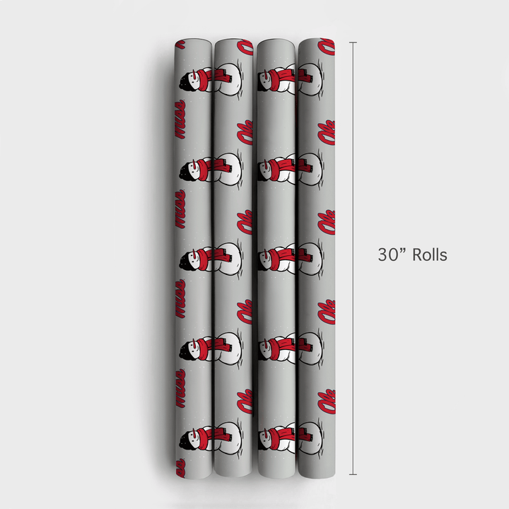 Ole Miss Snowman - Wrapping Paper - Aspen & Arlo