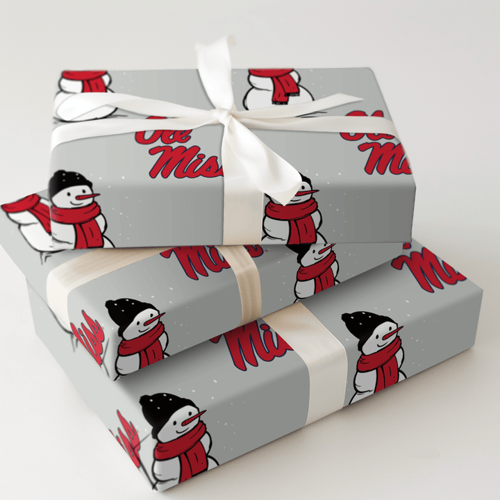 Ole Miss Snowman - Wrapping Paper - Aspen & Arlo