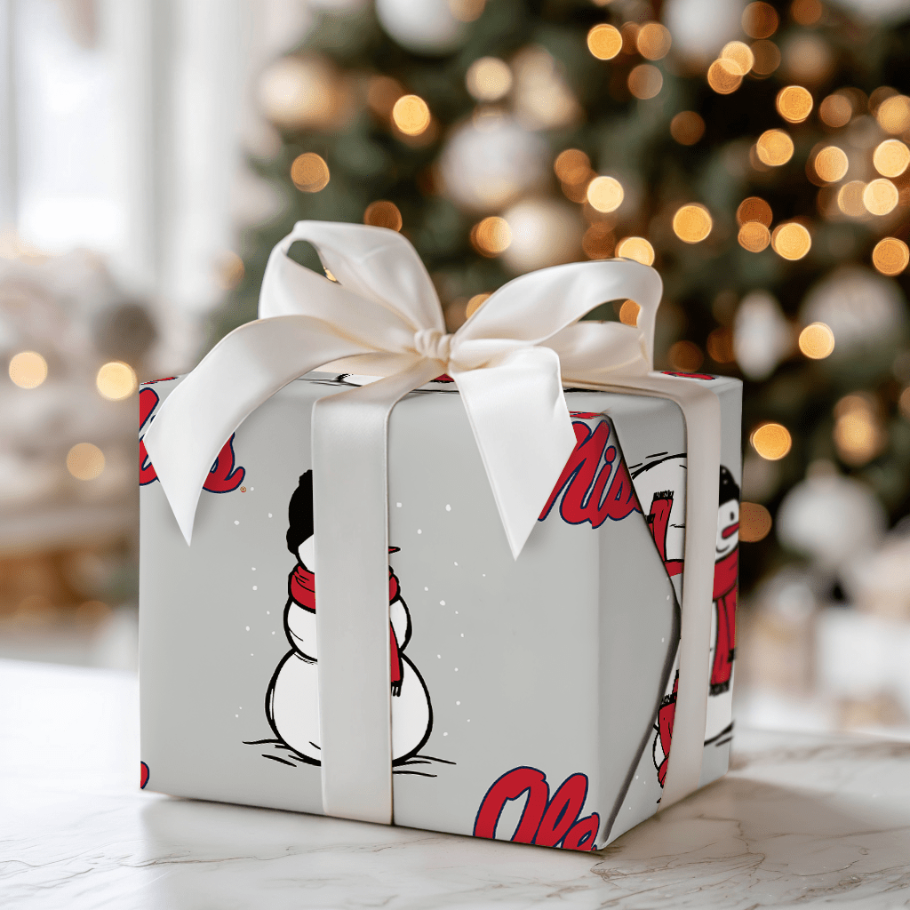 Ole Miss Snowman - Wrapping Paper - Aspen & Arlo