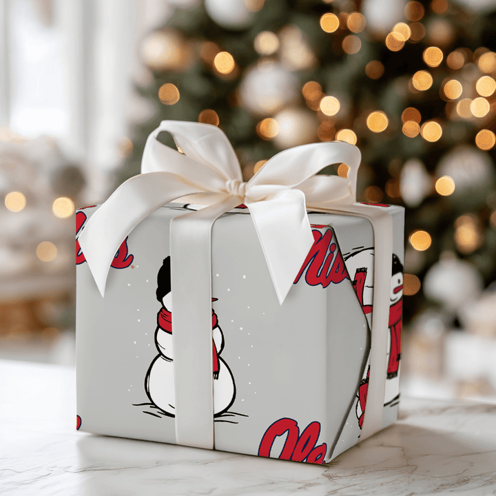 Ole Miss Snowman - Wrapping Paper - Aspen & Arlo