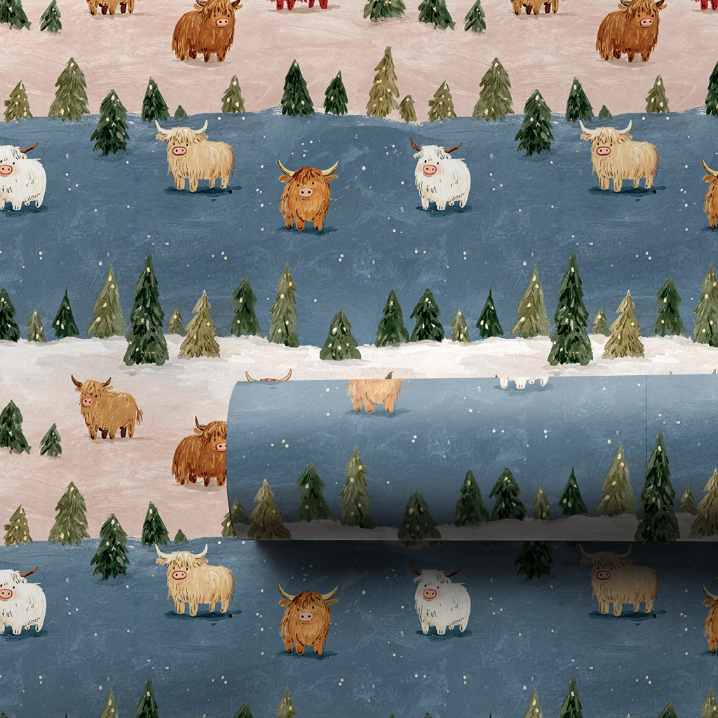 Sunset Snow Cows