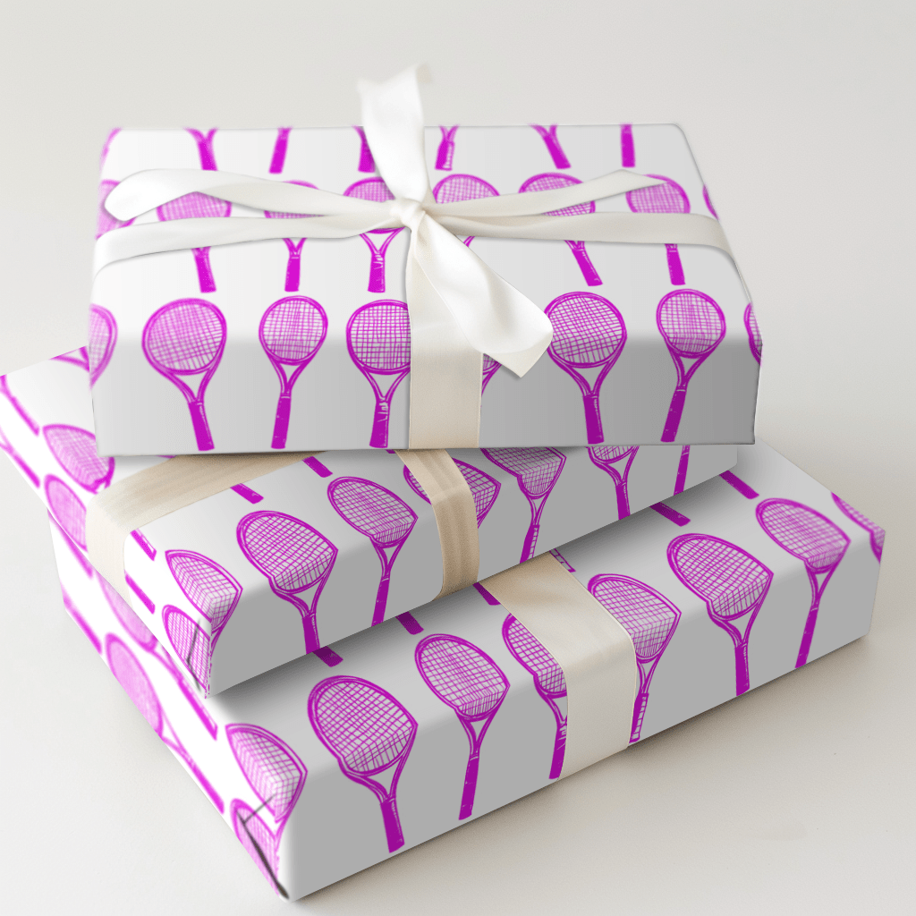 Match Point Hot Pink - Wrapping Paper - Aspen & Arlo