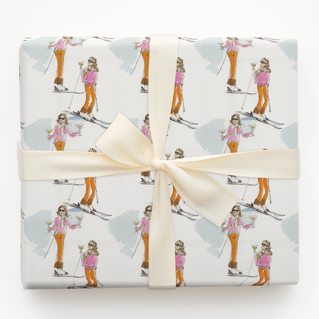 Merry Ski Girl - Wrapping Paper - Aspen & Arlo