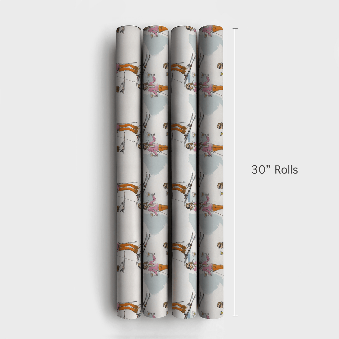 Merry Ski Girl - Wrapping Paper - Aspen & Arlo