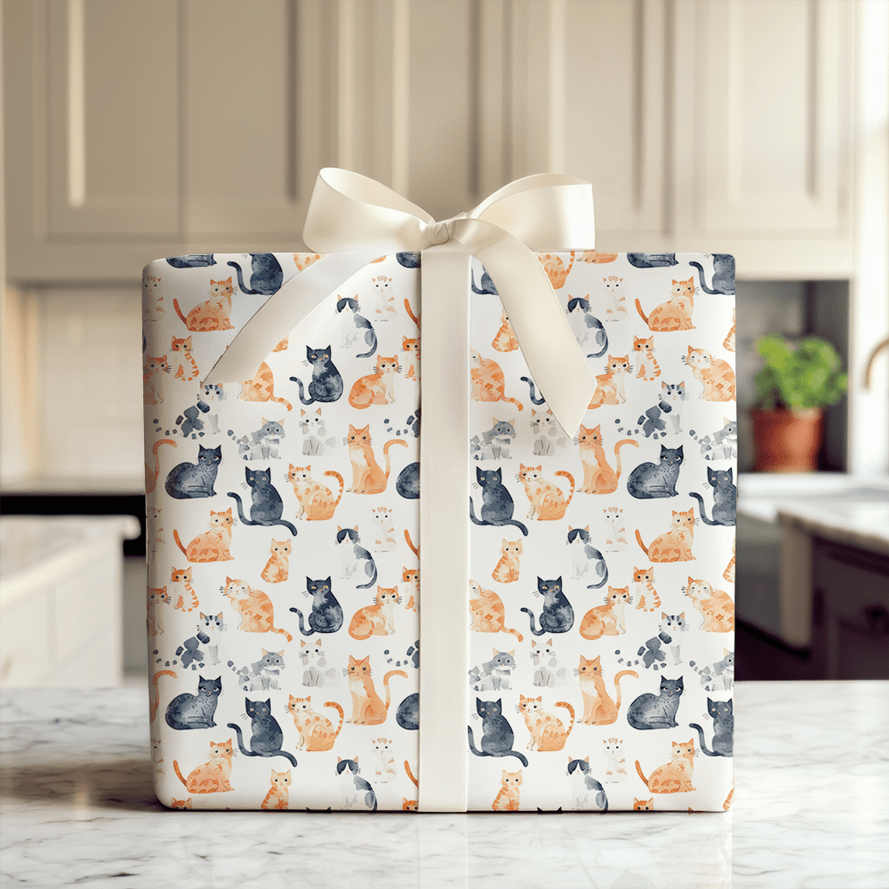 Purring Around - Wrapping Paper - Aspen & Arlo