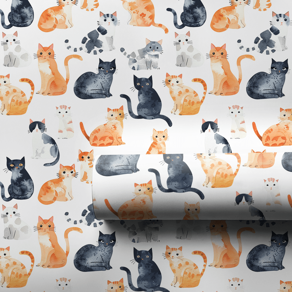 Purring Around - Wrapping Paper - Aspen & Arlo
