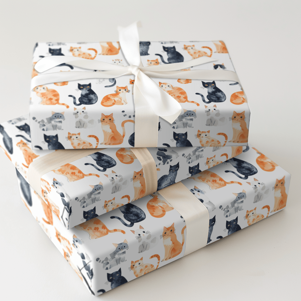 Purring Around - Wrapping Paper - Aspen & Arlo