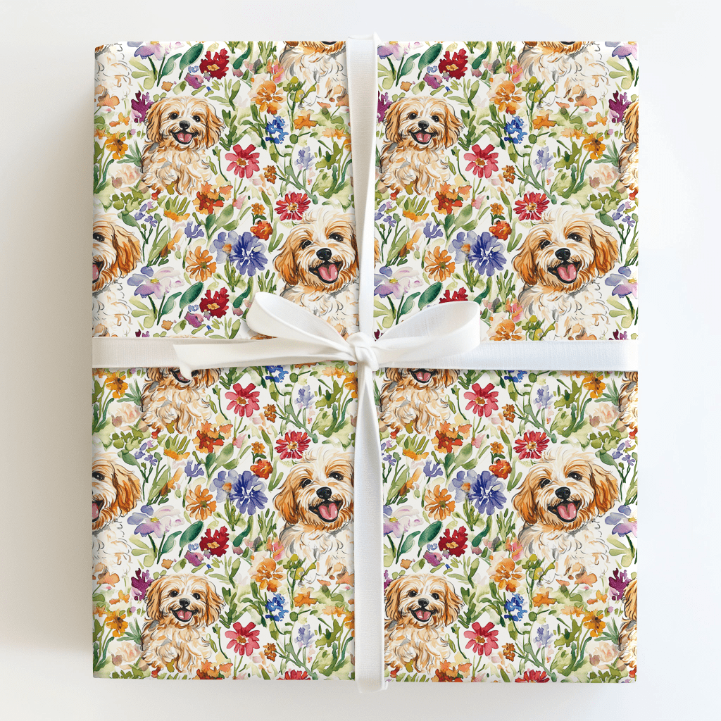 Garden with the Cavapoo - Wrapping Paper - Aspen & Arlo