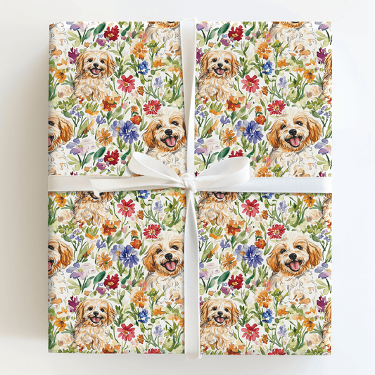 Garden with the Cavapoo - Wrapping Paper - Aspen & Arlo