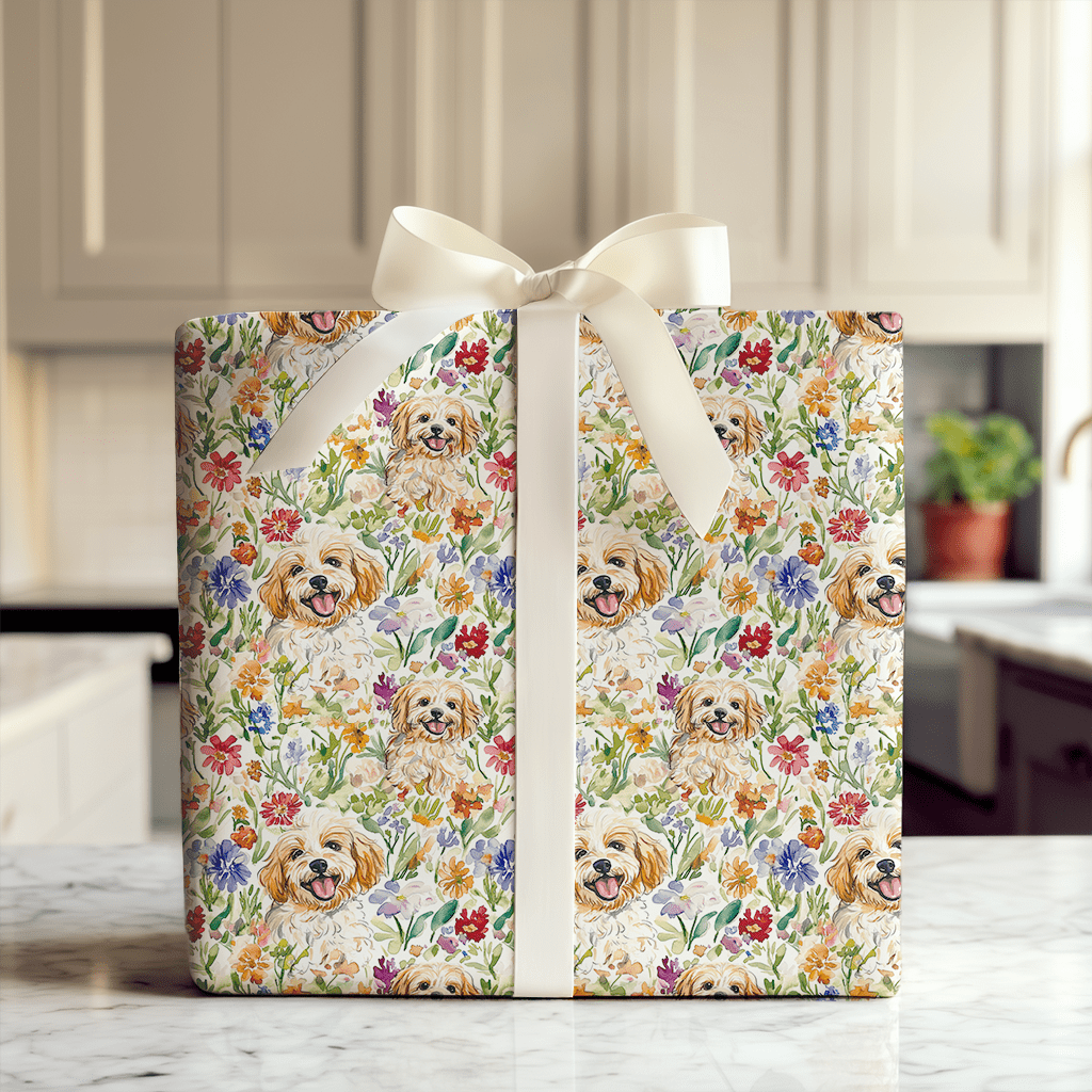 Garden with the Cavapoo - Wrapping Paper - Aspen & Arlo