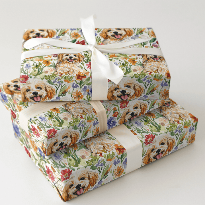 Garden with the Cavapoo - Wrapping Paper - Aspen & Arlo