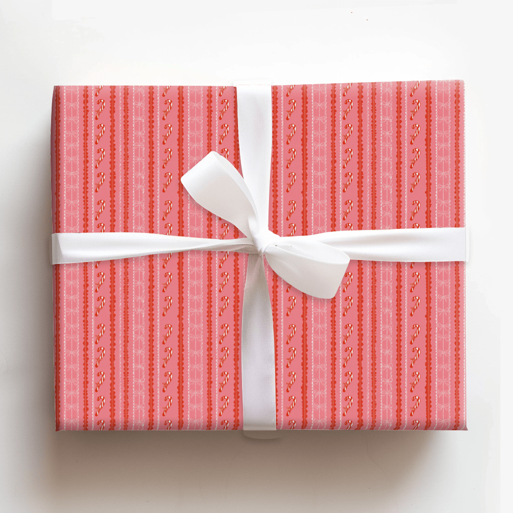 Tickled Pink Candy Stripes - Wrapping Paper - Aspen & Arlo