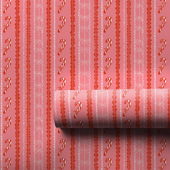 Tickled Pink Candy Stripes - Wrapping Paper - Aspen & Arlo