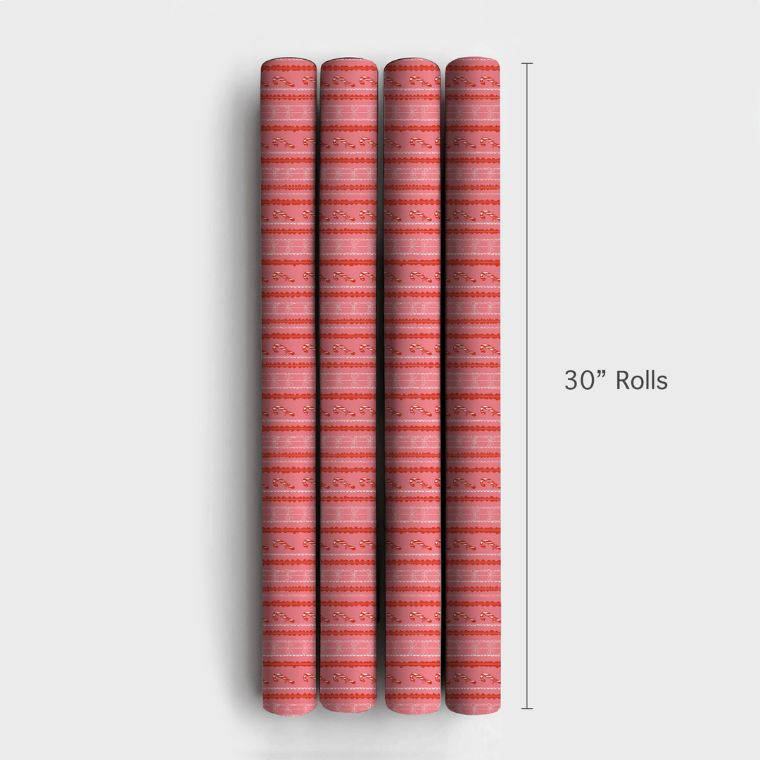 Tickled Pink Candy Stripes - Wrapping Paper - Aspen & Arlo