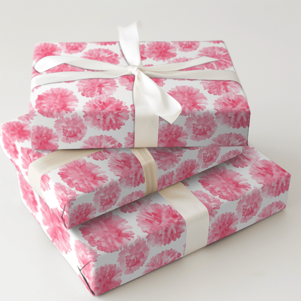 Pink Pom - Wrapping Paper - Aspen & Arlo