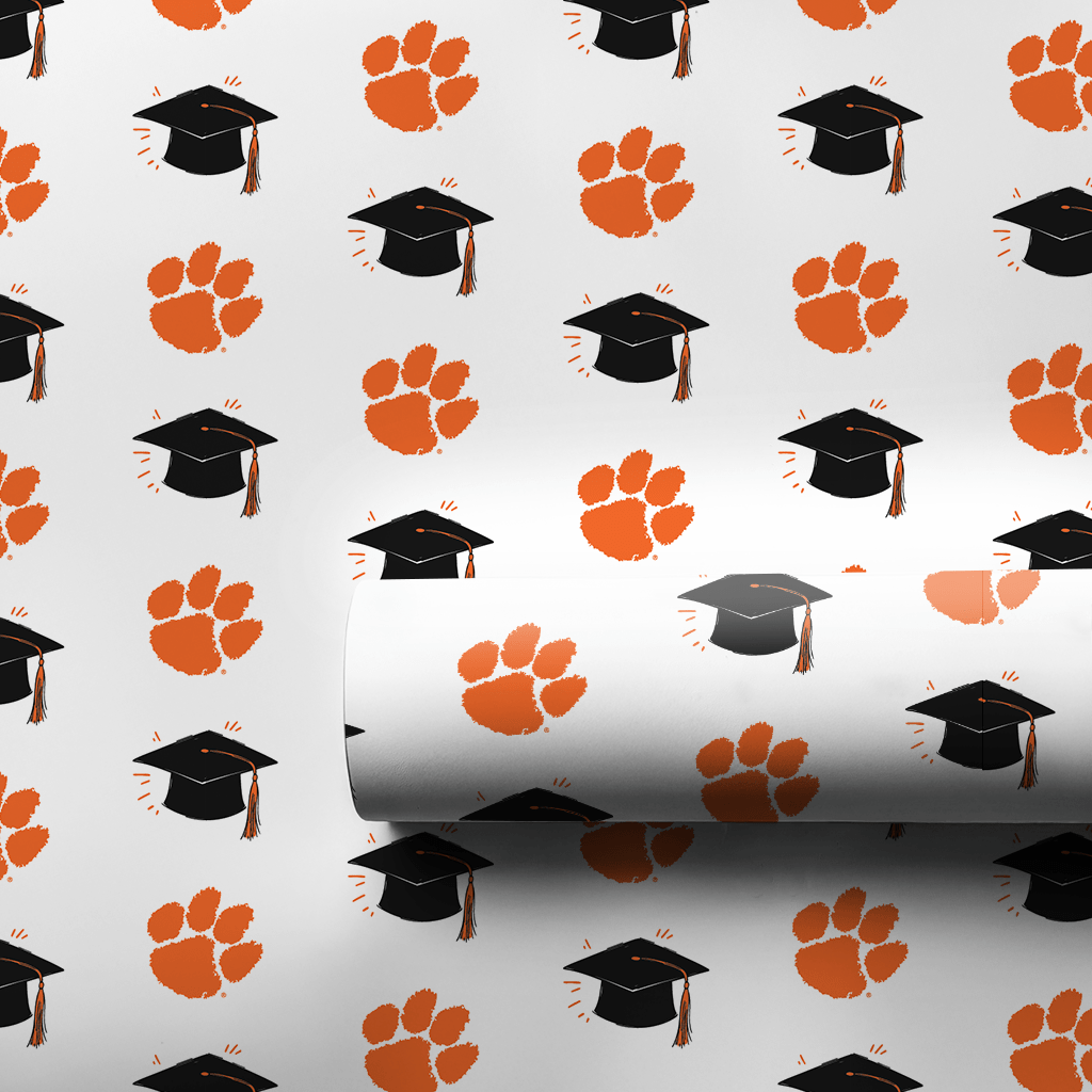 Hats off to the Clemson Grads - Wrapping Paper - Aspen & Arlo