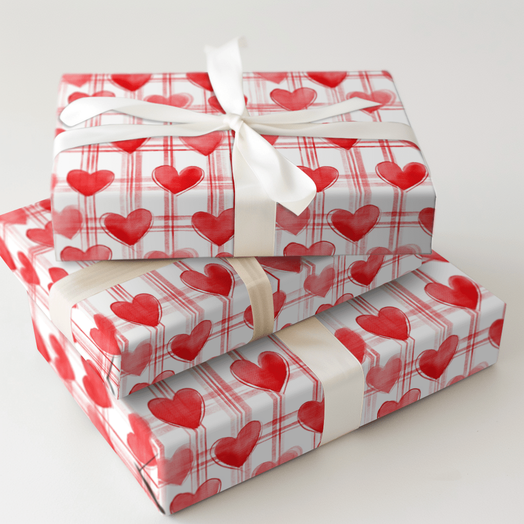 Sweetheart Plaid - Wrapping Paper - Aspen & Arlo