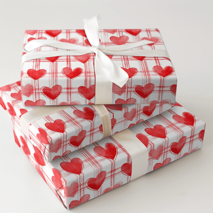 Sweetheart Plaid - Wrapping Paper - Aspen & Arlo