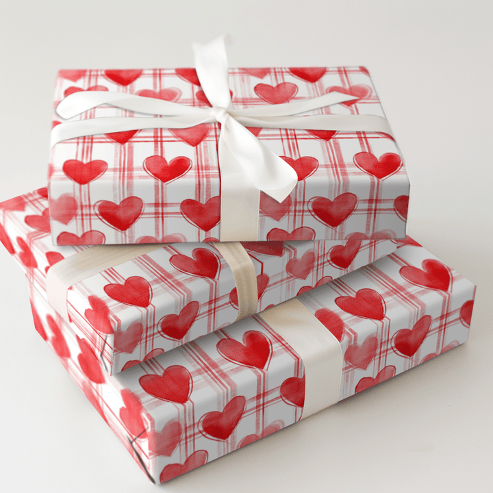 Sweetheart Plaid - Wrapping Paper - Aspen & Arlo