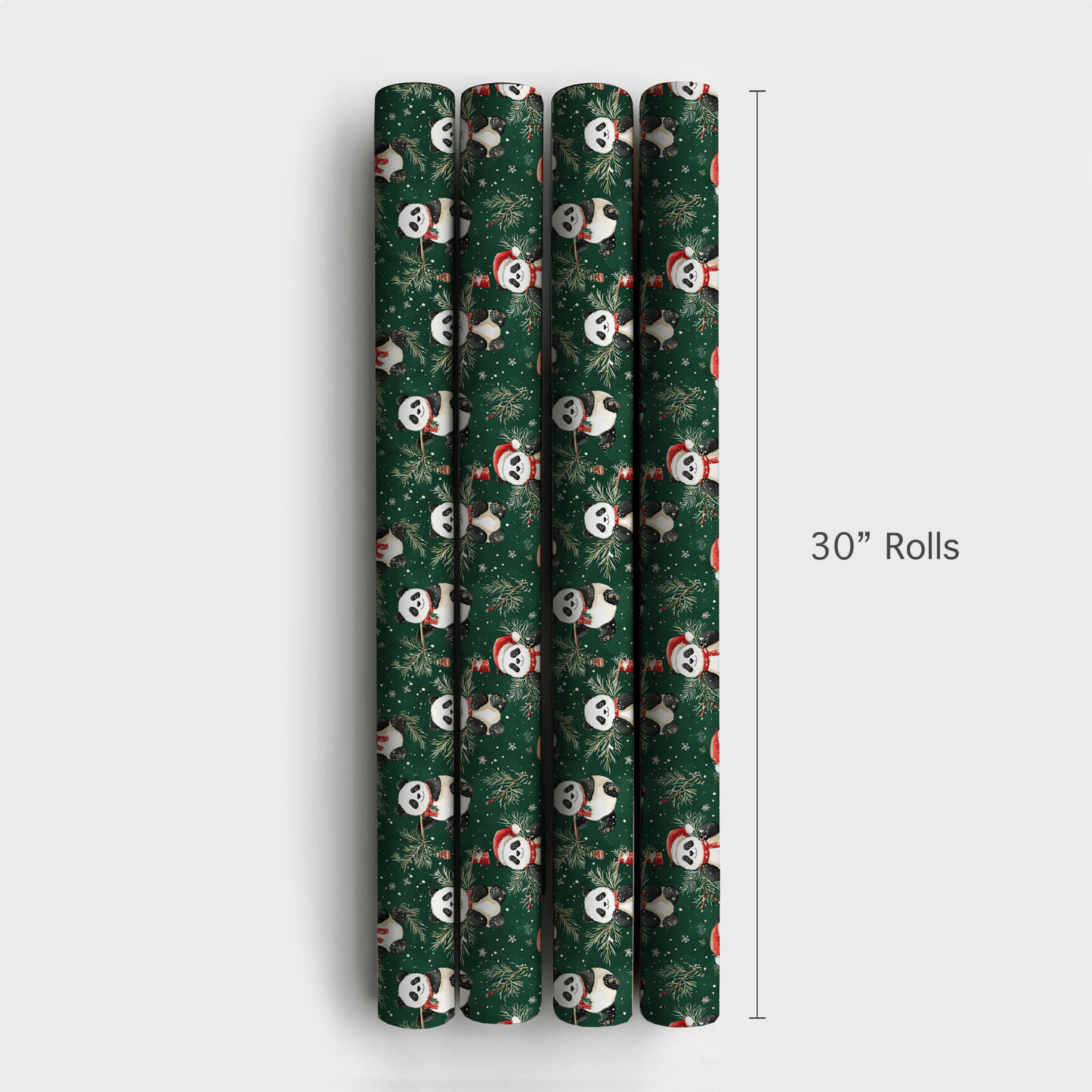 Panda Evergreen Parade - Wrapping Paper - Aspen & Arlo