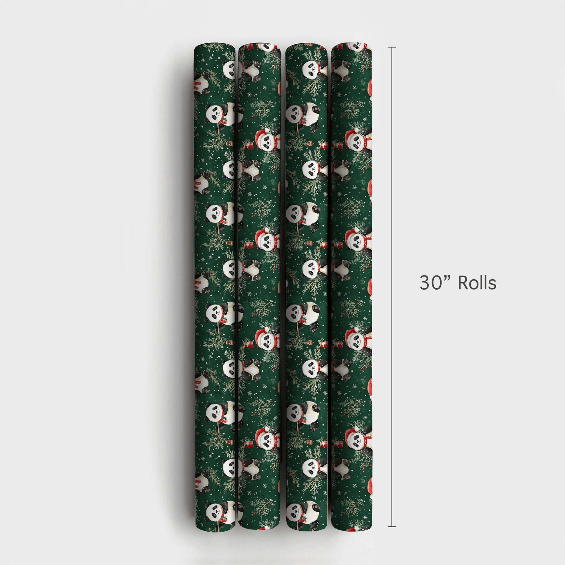 Panda Evergreen Parade - Wrapping Paper - Aspen & Arlo