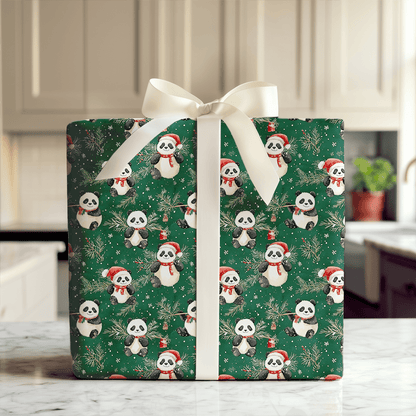 Panda Evergreen Parade - Wrapping Paper - Aspen & Arlo