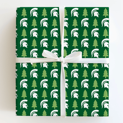 Spartan Holiday Pines - Wrapping Paper - Aspen & Arlo