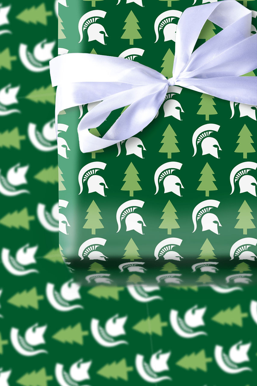 Spartan Holiday Pines - Wrapping Paper - Aspen & Arlo