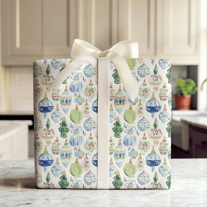 Blue and Green Christmas Scheme - Wrapping Paper - Aspen & Arlo