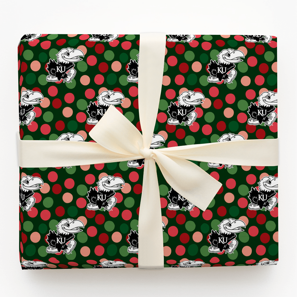Jayhawk Winter Dots - Wrapping Paper - Aspen & Arlo